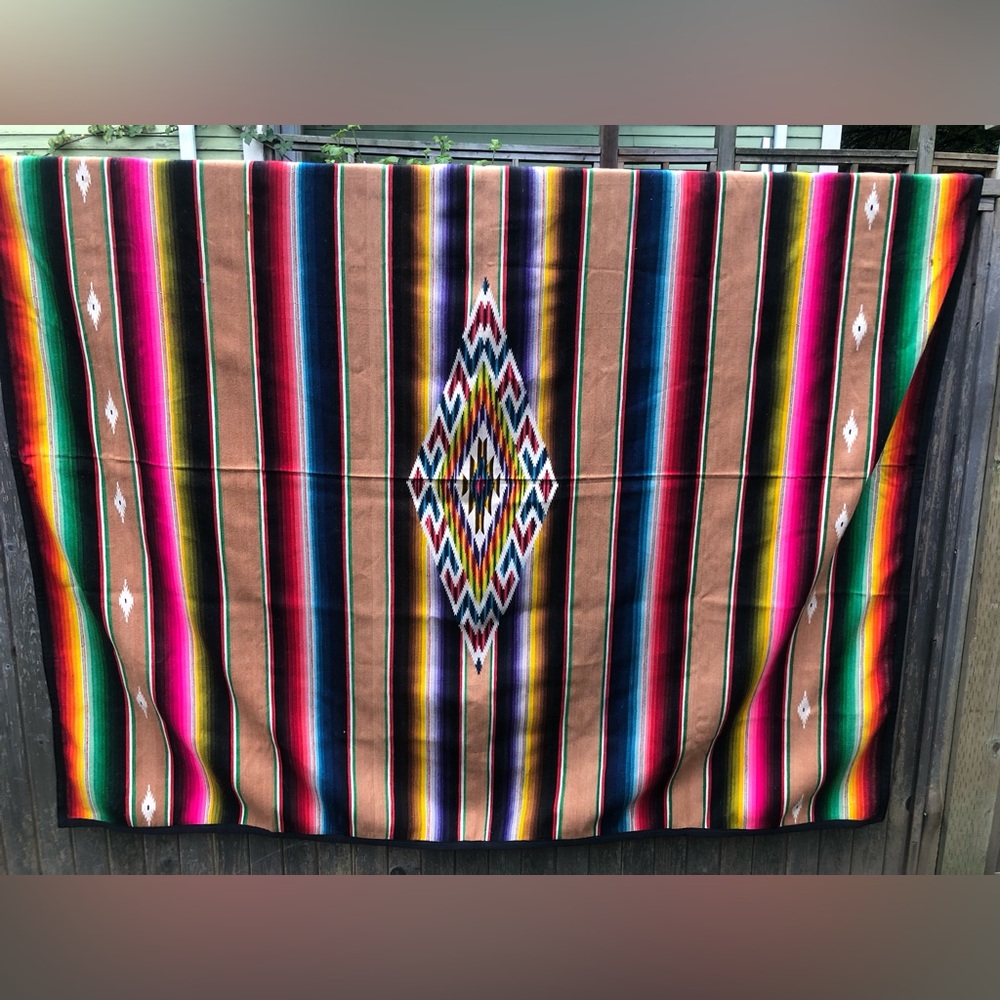 Stunning Mexican blanket as is